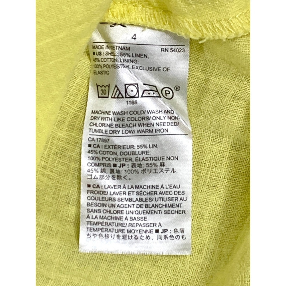 Banana Republic Linen Tiered Maxi Dress Womens 4 Yellow Smocked Resortwear Chic - Picture 11 of 11